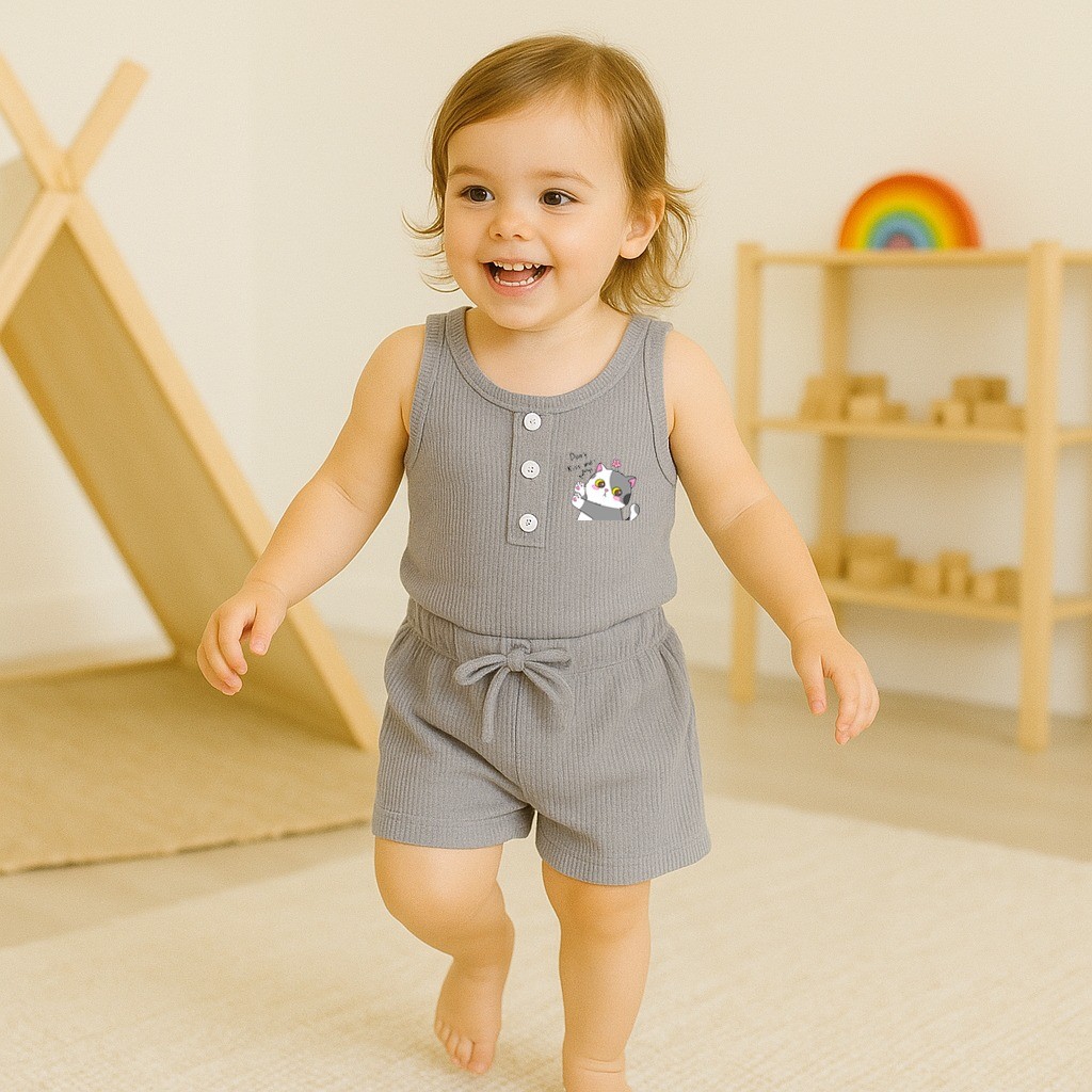 Hanna - Andine Kids เสื้อกล้าม Kiss Me Cat DTF Motif / Kids Sleeve Oneset Fashion DTF