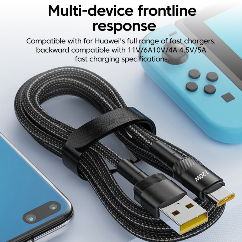 สาย USB Type C 120W Fast CHARGING USB C สําหรับ Samsung S10 S9 Note8 C9 C9pro S21 S23 Honor V8 V9 V1