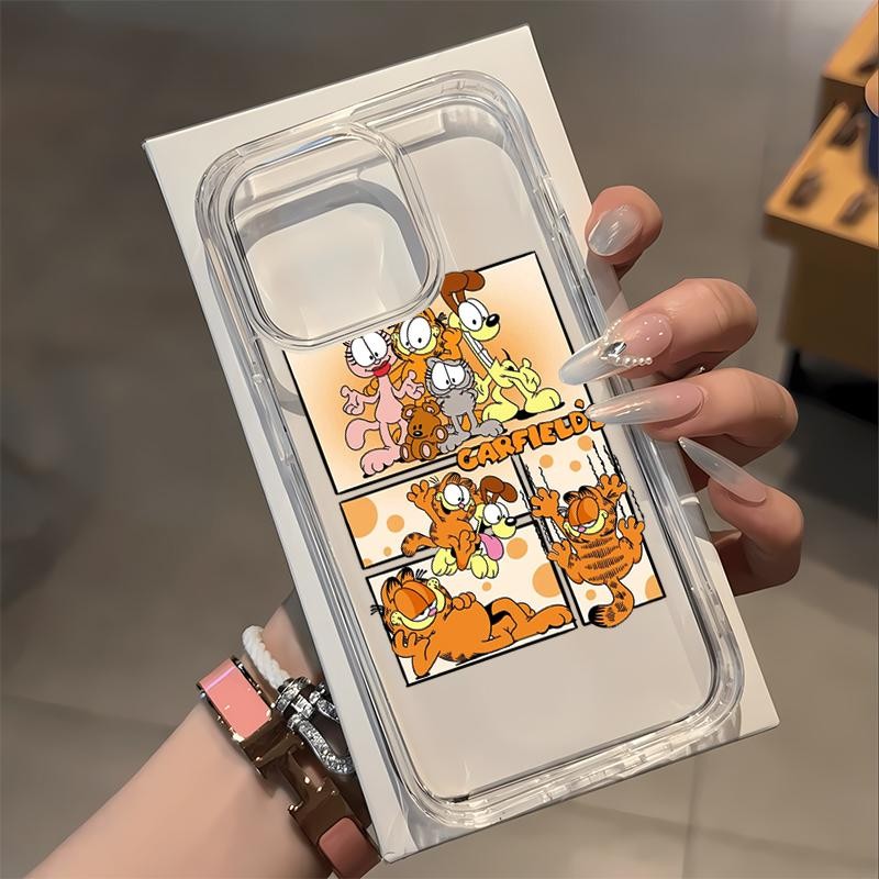 Lazy Garfield สําหรับ iPhone 15 12 13 16 14 11 12PRO 11PRO 14PROMAX XSMAX 12PROMAX 13PLUS 14PLUS 8PL