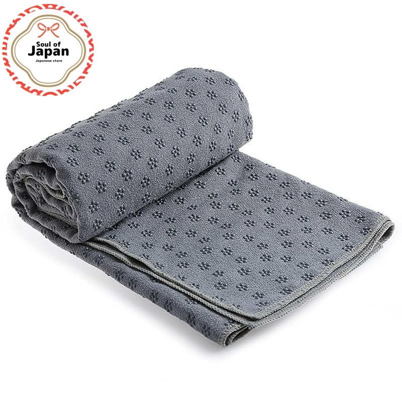 Yoga rug, yoga mat, yoga towel, stylish, hot yoga, non-slip, stretch, exercise, training (gray)
Yoga