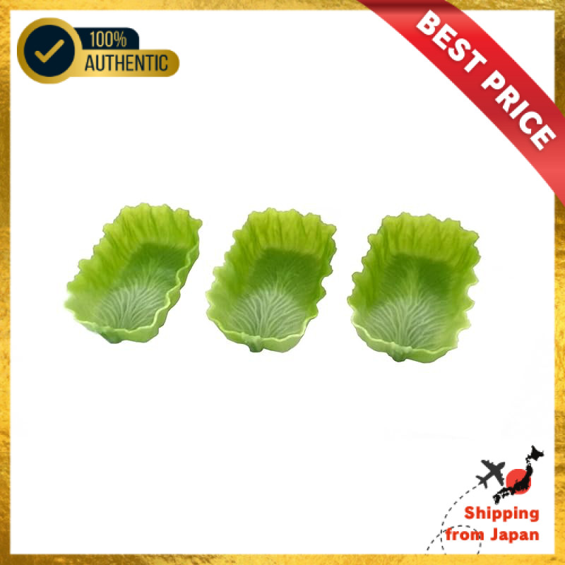 Shinkatech Antibacterial Square Bento Veggie Cups – Large Lettuce, Set of 3 (Green)【Direct from Japa