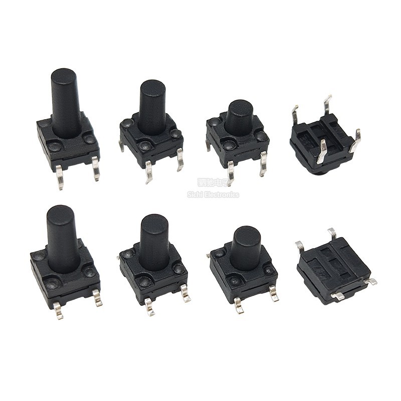 กันน้ํา Tact Switch 6 * 6 * 4.3/5/6/6.5/7/8/9/10/11/12 มม. ปลั๊กตรงปุ่ม Push Button Switch