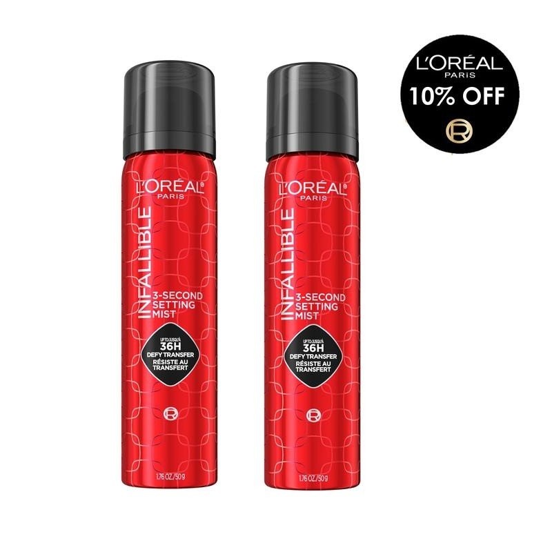 LOreal Paris Infallible 3-Second Setting Spray Mist, Microfine Mist ได้ถึง 36HR Wear- 1.76 oz