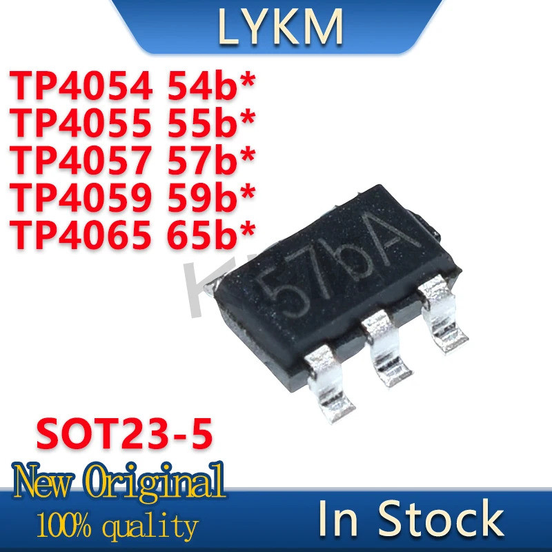 10PCS TP4054 TP4055 TP4057 TP4059 TP4065 SOT23 แบตเตอรี่ power management ชิป IC