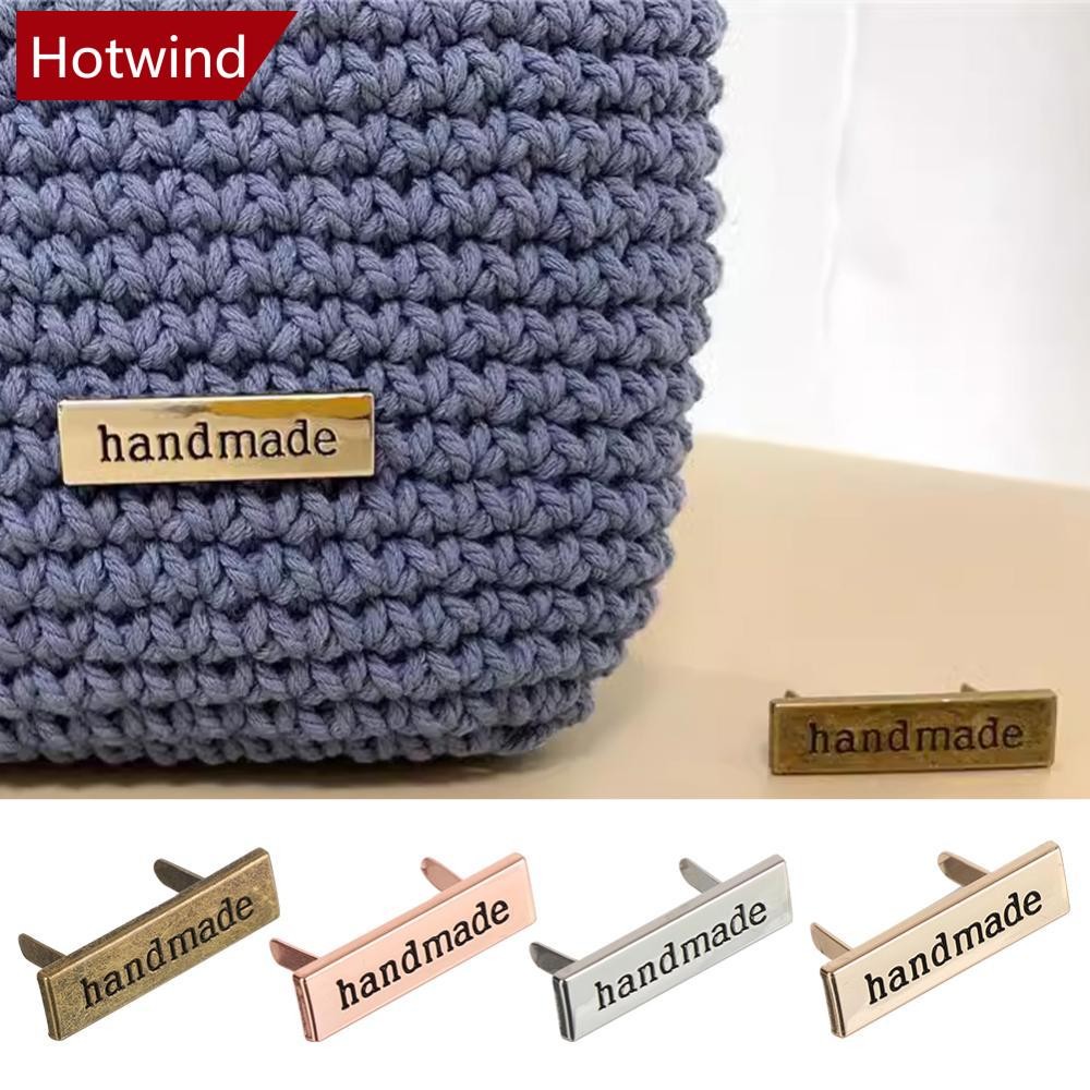 10 ชิ้นโลหะ Handmade ป้ายสี่เหลี่ยมผืนผ้าโลหะผสมสังกะสี  ตัวอักษรป้าย เสื้อผ้าอุปกรณ์เย็บผ้า