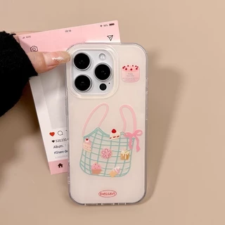 เคสโทรศัพท์ For iPhone 11 13 16 ProMax Case iPhone 13 14 15 ProMax 12 ProMax 13 Pro IMD สีขาว การ์ตูน สัตว์ น่ารัก