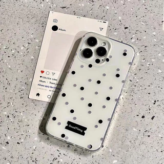 เคสไอโฟน 16 13 สำหรับ IPhone XR 11 15 13 12 16 14 Pro Max XS X 16Plus Max 15 7 8 16 Plus ปก IMD สุดหรูลายจุดใหม่