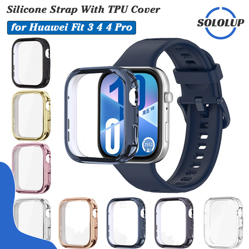【สาย+เคส 】สายซิลิโคน ฝากป้องกัน TPU for Huawei Watch Fit 4/4 Pro/3 สมาร์ทว็อช สมาร์ทวัช สาย สำรอง ปกป้องกันหน้าจอ