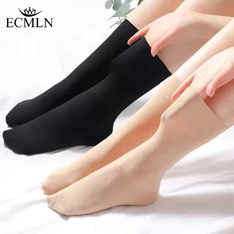 ECMLN 1/5/10 คู่Thickened ถุงน่องสั้นหนาถุงน่องเหล็กถุงน่องสั้น Anti Sngging ด้ายแตก