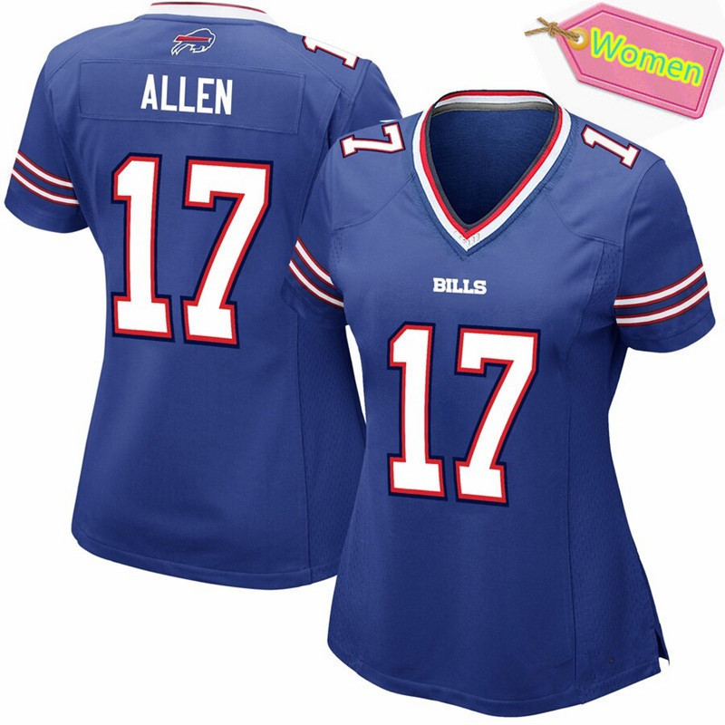 NFL Womens Bill Buffalo Bills 17 Josh Allen Womens Olive Shirt JH 11.11