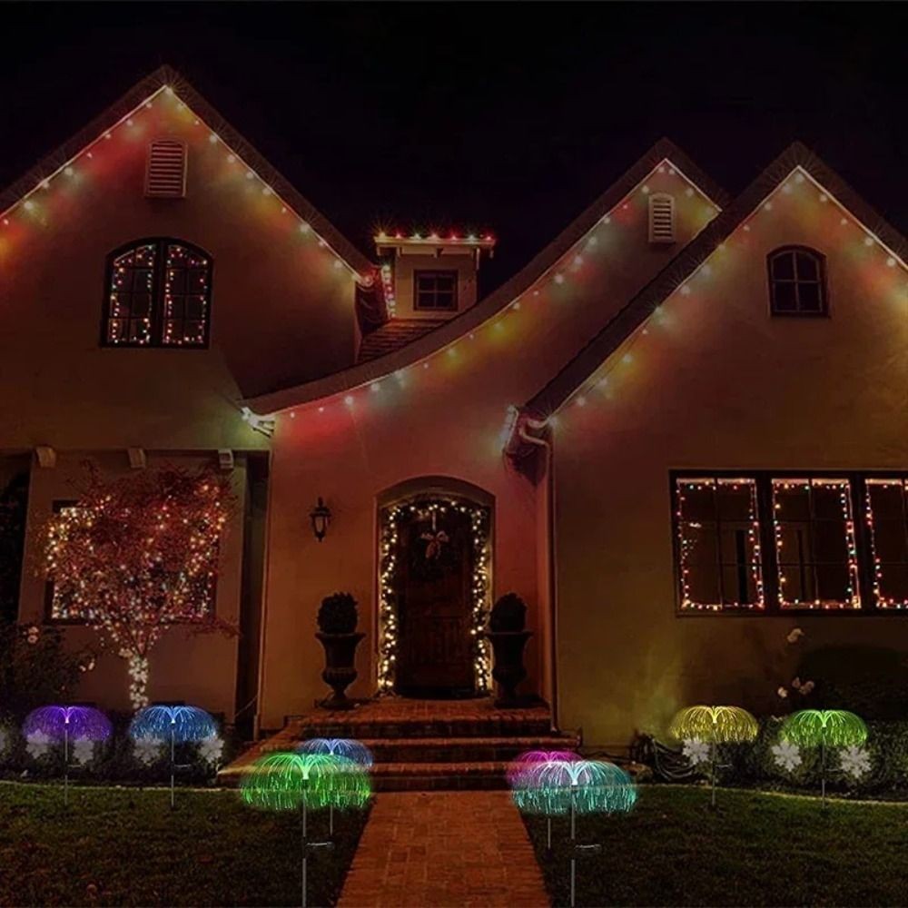 โฮบบี้ โคมไฟแมงกะพรุนพลังงานแสงอาทิตย์,ที่มีสีสัน 1/2/3/5 ชั้นกลางแจ้งพลังงานแสงอาทิตย์,ใหม่คุณภาพสูงกันน้ําพื้นดินแทรกแมงกะพรุนไฟสนามหญ้ากลางแ - รูปที่ 4