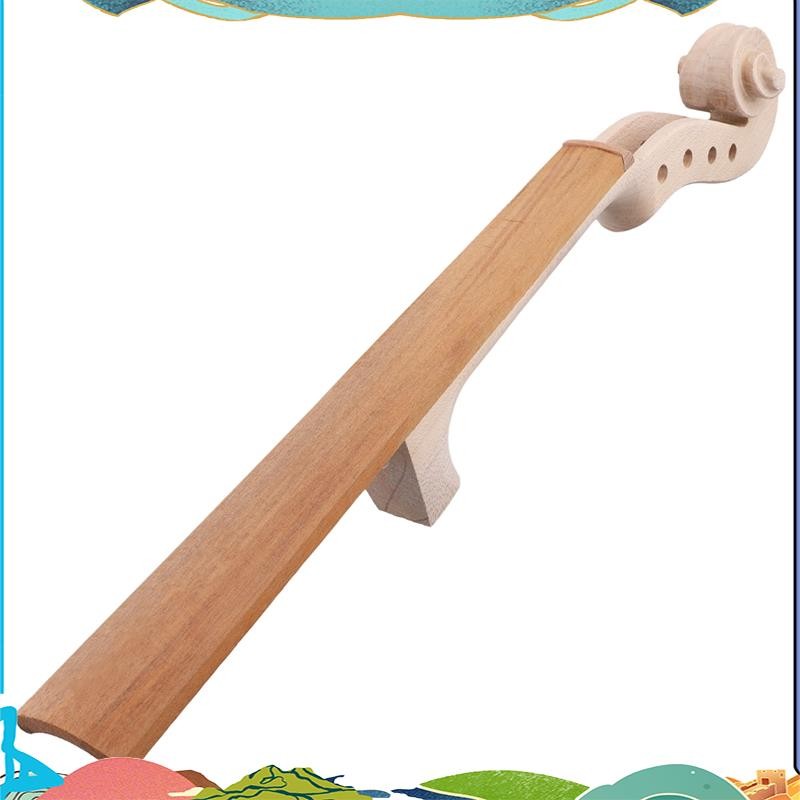 Unfinished เปลวไฟไวโอลินคอ Headstock Scroll 4/4 Unvarnished DIY ไวโอลินหัว Peg กล่อง