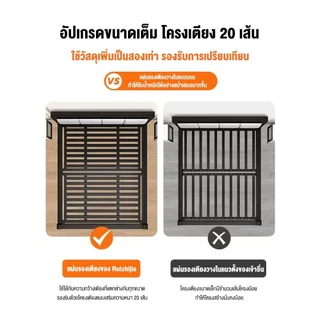 BAIERDI เตียงเหล็กศิลป์ขนาด 6 นิ้ว เตียงคู่สำหรับใช้ในบ้าน ห้องนอน ผลิตจากสแตนเลสแบบหนาและเสริมความแข็งแรง เหมาะสำหรับห้