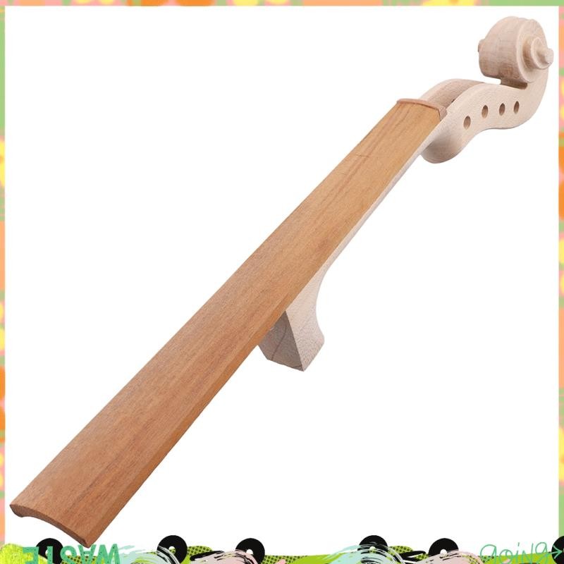 Unfinished เปลวไฟไวโอลินคอ Headstock Scroll 4/4 Unvarnished DIY ไวโอลินหัว Peg กล่อง