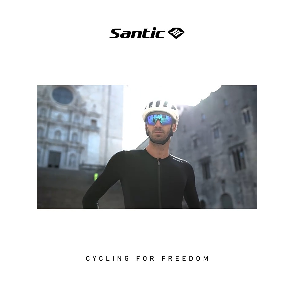 SANTIC นักบุญ ผู้ชายขี่จักรยานเอี๊ยมกางเกงขาสั้นชุด7ชั่วโม รูปที่ 2