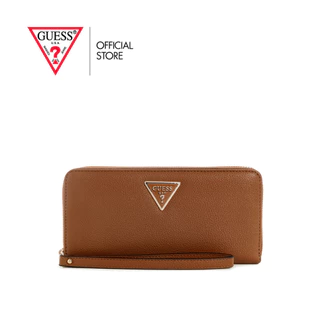 GUESS กระเป๋าสตางค์ผู้หญิง รุ่น BG8500146 LAUREL SLG LARGE ZIP AROUND สีน้ำตาล