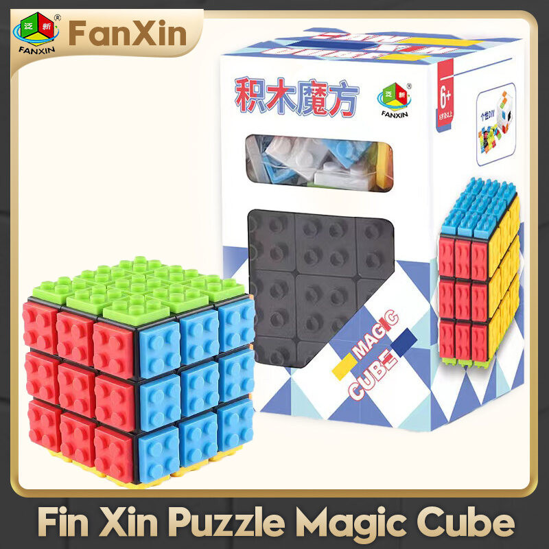 FanXin ปริศนา Magic Cube Building Blocks ก้อน 3x3x3 3*3*3 ความเร็วอิฐ Cube Professional Easy Learning การศึกษา Logic เกมสําหรับเด็กของขวัญ