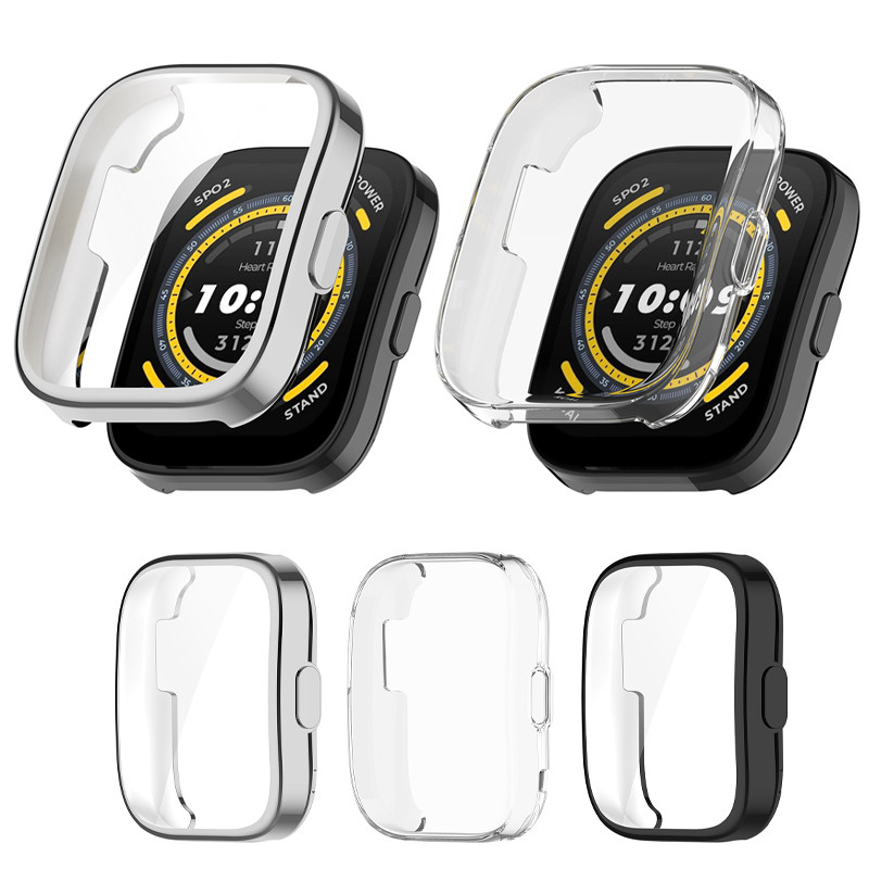 เคสป้องกันเปลือก TPU เงาชุบสําหรับ Huami Amazfit Bip5 Bip 5