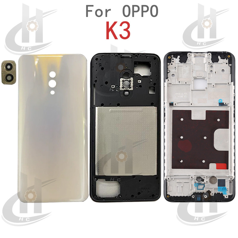สําหรับ OPPO K3 PCGM00 PCGT00 แบตเตอรี่ฝาหลังกรอบกลาง + ปุ่ม + กรอบด้านหน้า LCD + เลนส์กล้อง ราคา ถูกที่สุด ดีลบีเคเค แกลเลอรีภาพที่ 4