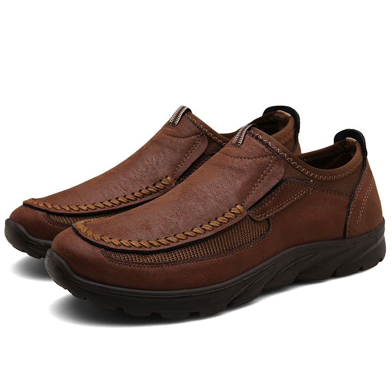 Classics Handmade Man รองเท้าโลฟเฟอร์หนังผู้ชายรองเท้าลําลองรองเท้าทํางานระบายอากาศ Retro Slip บนรองเท้าขับรถ
