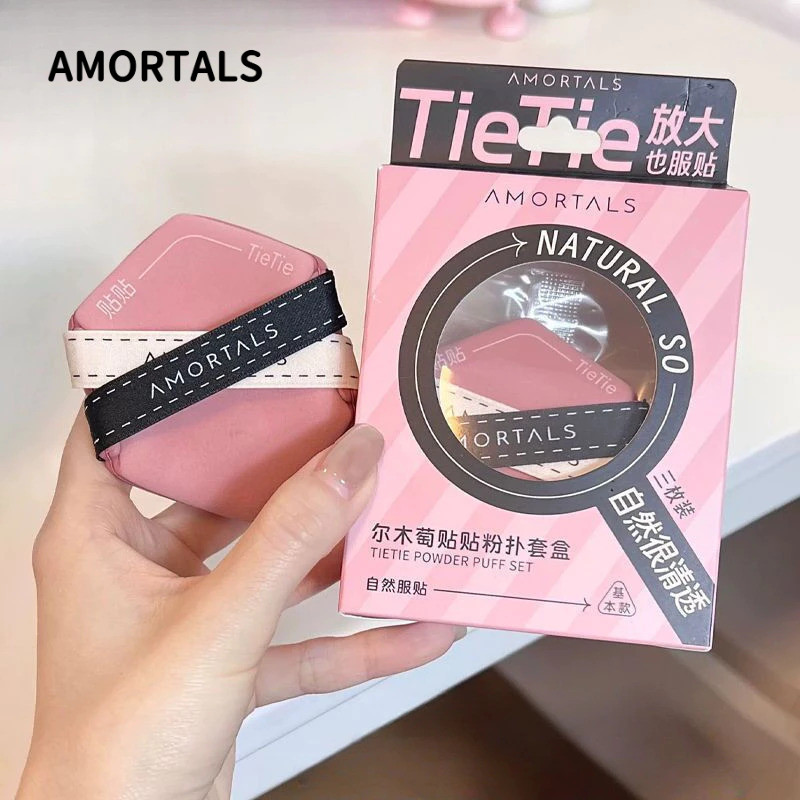 AMORTALS แป้งพัฟ Air Cushion Wet Dual-Use Double Bandage Not Easy To Eat Liquid Foundation ฟองน้ํานุ่มพิเศษแต่งหน้าแป้งพัฟเครื่องมือแต่งหน้า