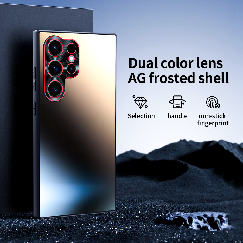 สองสี AG Frosted Hard PC เคสโทรศัพท์สําหรับ Samsung Galaxy S25 Ultra Plus S24 Ultra Plus S23 S22 Ult