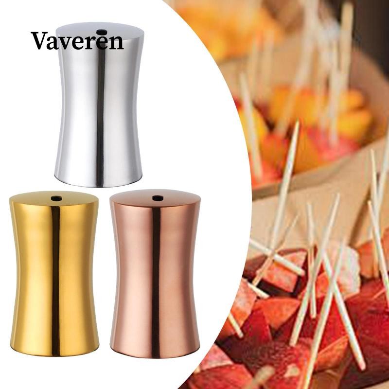 [Vaveren] ไม้จิ้มฟันผู้ถือโลหะแบบพกพา Party Favor กล่องไม้จิ้มฟันบุฟเฟ่ต์ตกแต่งอาหาร Picks Holder สํ
