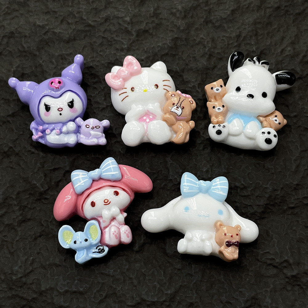 [3@][1-2pcs/bag]สัตว์เลี้ยงน่ารักเล็กๆน้อยๆ โอมิ เคที อุปกรณ์เรซิน ทําเอง เคสโทรศัพท์รองเท้าหลุมรองเท้าดอกไม้หัวเข็มขัดอุปกรณ์ผมตกแต่งวัสดุ เอฟเอ็น