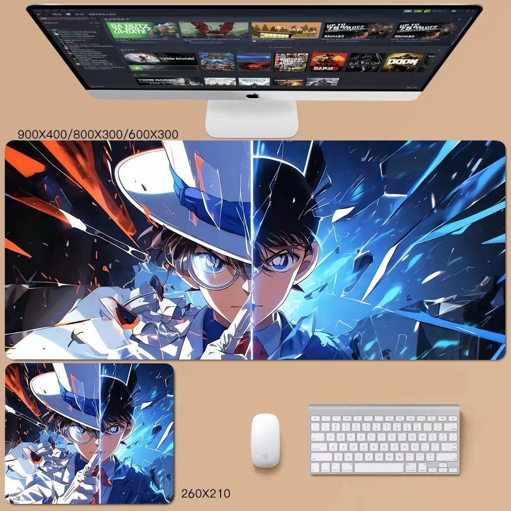 แผ่นรองเมาส์ Detective Conan Kaito Kid - ได้ถึง 90x40 ซม. หนา 3 มม. สําหรับแฟนอนิเมะ