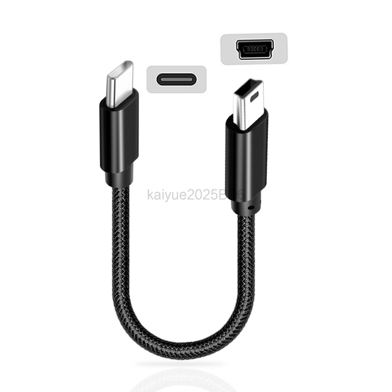 สาย Type C ถึง Mini USB แบบสั้นพิเศษ USB C ถึง USB mini-5pin สายชาร์จข้อมูลสายสําหรับ MP3 MP4 กล้อง 