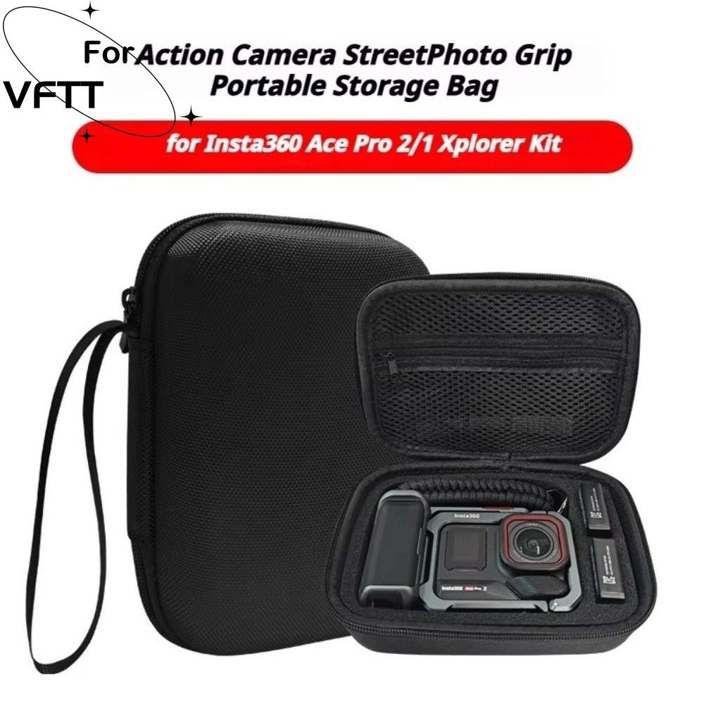 VFTT กระเป๋าถือ, EVA Shock Resistance Storage Bag, ทนทานสําหรับ Insta360 Ace 2/1 Xplorer Grip Fall P