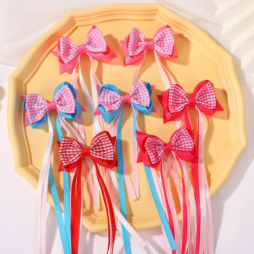 2pcs น่ารักริบบิ้นยาวพู่กันกิ๊บตัดผมสำหรับสาว ๆ Headwear ฤดูใบไม้ผลิพรรคผมหางม้ากิ๊บตัดผมอุปกรณ์เสริม - รูปที่ 3