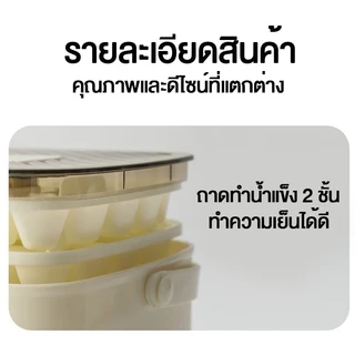 เครื่องทำน้ำแข็งในครัวเรือน ทำน้ำแข็งก้อนได้ 48 ชิ้น/รอบ พร้อมภาชนะอเนกประสงค์ ใช้งานง่าย รวดเร็ว ทนทาน