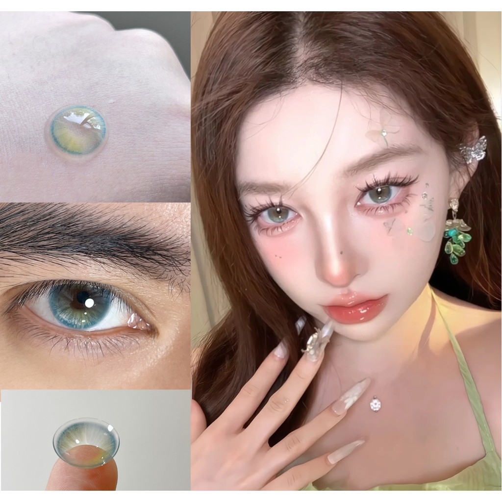 BGDYU,BOSSCON,Big Size,14.50mm,Gdia 13.8mm,(Grade0-8.00),1 คู่,คอนแทคเลนส์ 6 เดือนใช้(สีเขียว)