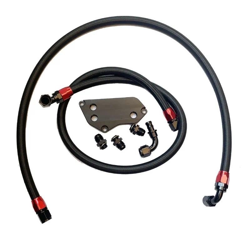 AN10 ท่อน้ํามันสายท่อ + น้ํามัน Cooler อะแดปเตอร์ตัวเชื่อมต่อกรองน้ํามันแซนวิชแผ่นอะแดปเตอร์สําหรับ 