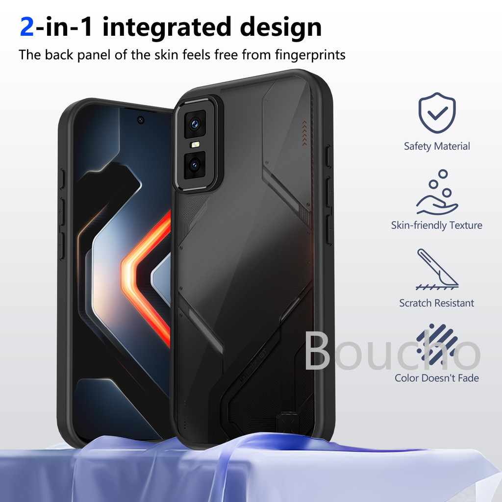 สําหรับ Infinix GT 30 Pro GT30 Pro 30Pro GT30Pro 5G อะคริลิค Matte สีดําเคสโทรศัพท์กันกระแทกป้องกันก