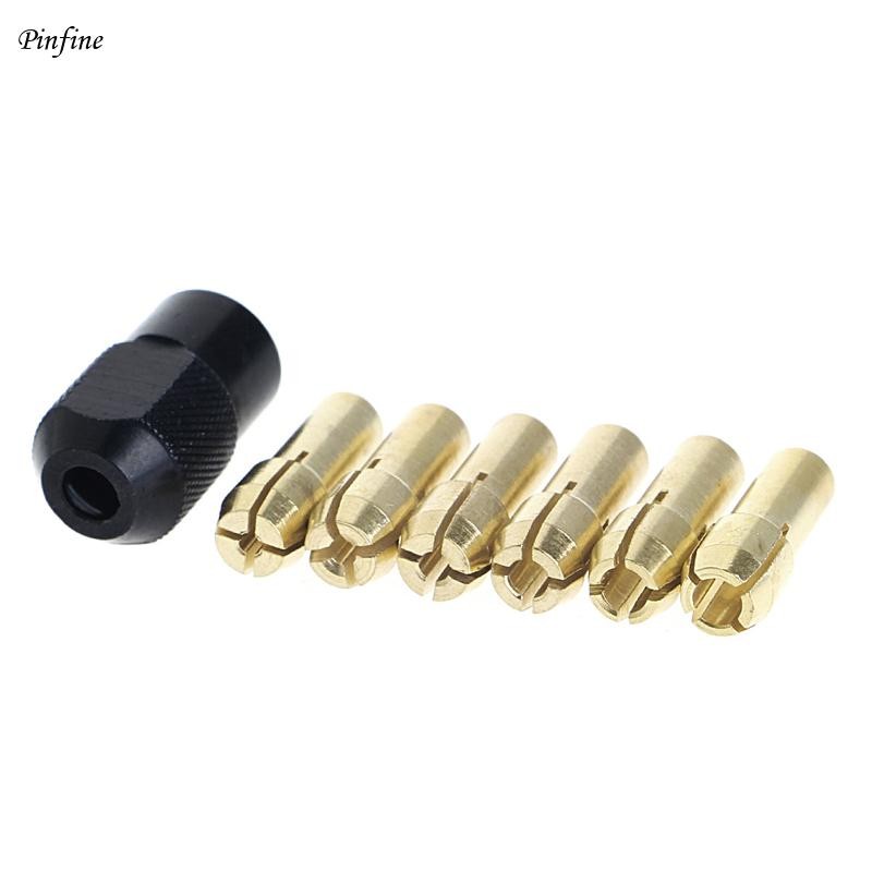 Pinfine 7 ชิ้นทองเหลือง Collet 1 0 1 6 2 0 2 4 3 0 3 2 + ตรวจสอบ M8*0 75 เหมาะกับเครื่องมือโรตารี่