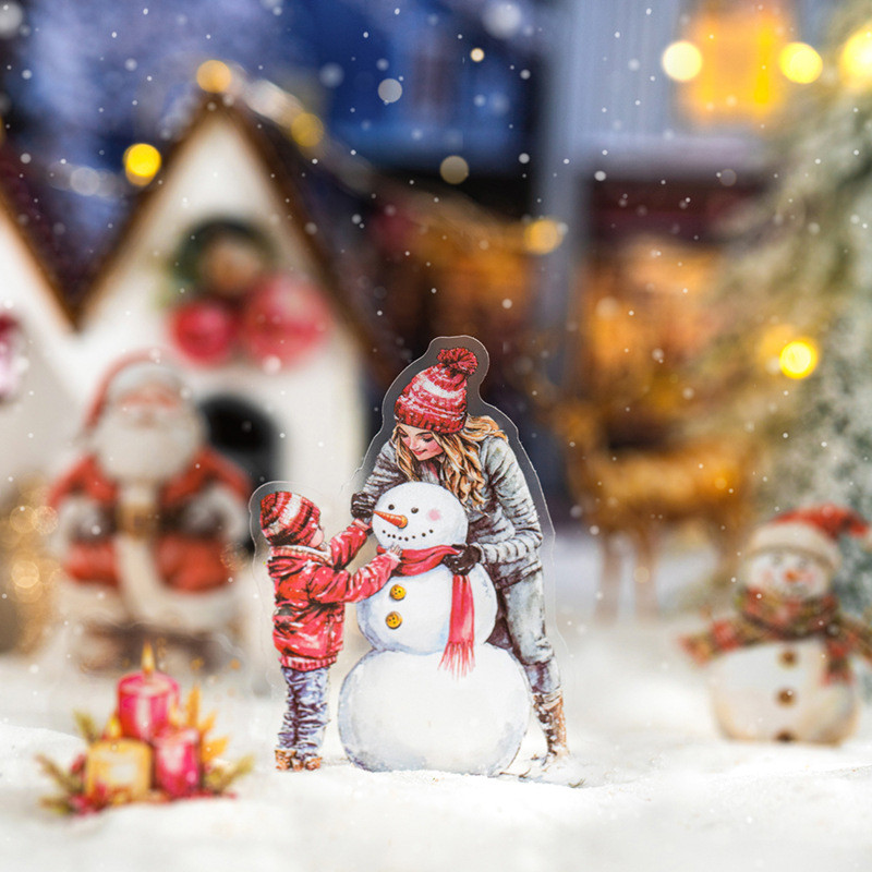 นาย กระดาษ 20 ชิ้น/แพ็ค PET Christmas Series สติกเกอร์แพ็ค Scenic สติกเกอร์สําหรับบัญชีมือเคสโทรศัพท์ DIY ตกแต่ง Collage