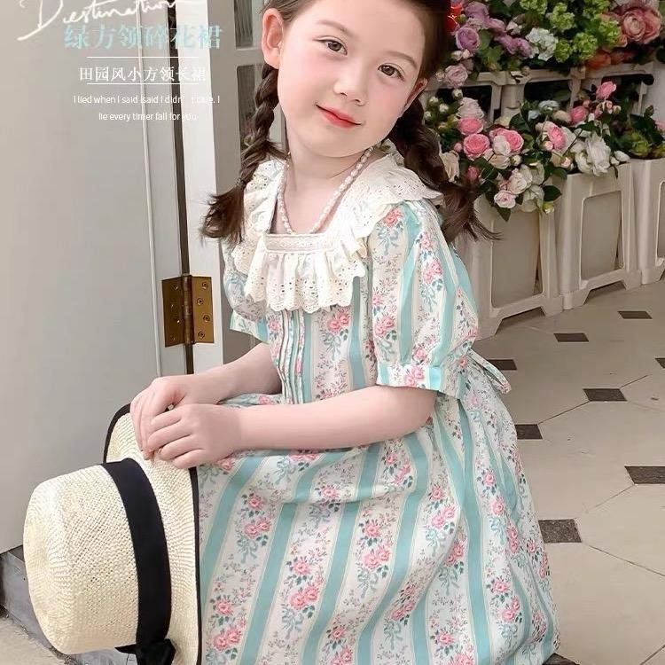 ลดล้างสต็อก Hania kids พร้อมส่ง ชุดเดรสกระโปรงสีฟ้า K4125141