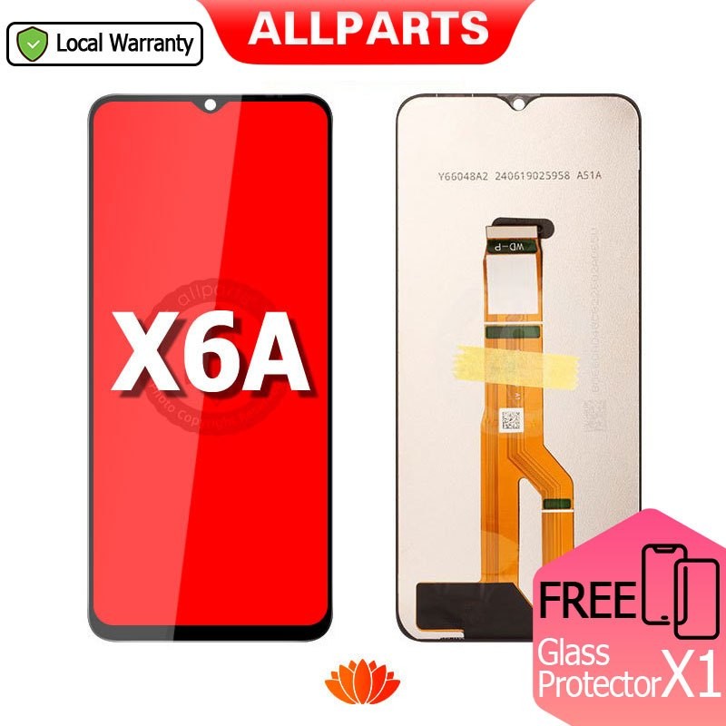 ALLPARTS สําหรับ HUAWEI Honor X6A LCD Touch Screen Digitizer เปลี่ยน WDY-LX1, WDY-LX2