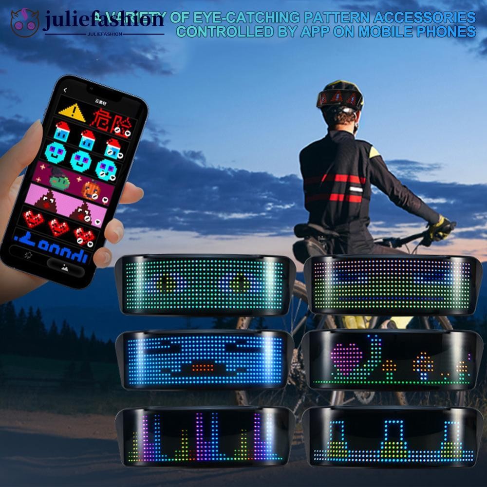 JULIEFASHION หมวกกันน็อครถจักรยานยนต์จอแสดงผล LED ไฟเตือน Night ขี่จักรยานสกีหมวกกันน็อคไฟท้าย APP โ