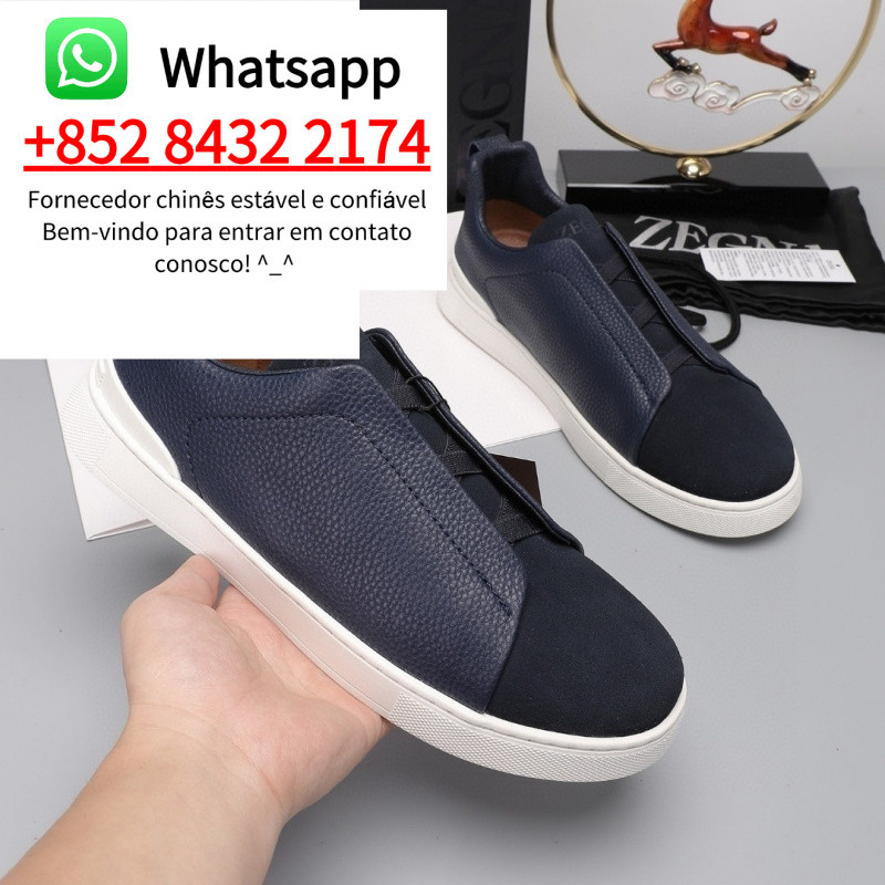 Zegna2025 รองเท้าผ้าใบแฟชั่นลําลองสําหรับผู้ชายสไตล์ใหม่รองเท้าเทนนิส