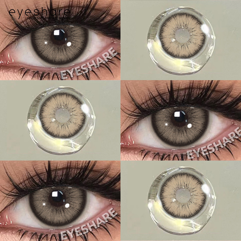 Eyeshare 2PCS\pair คอนแทคเลนส์สีประจําปีสีน้ําตาล ALPS คอนแทคเลนส์ hot ประจําปีใช้ 14.5 มม.
