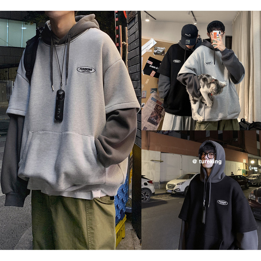 FASHION.61 เสื้อคลุมกันหนาวเเขนยาวมีฮู้ดผู้ชาย รุ่น 7714