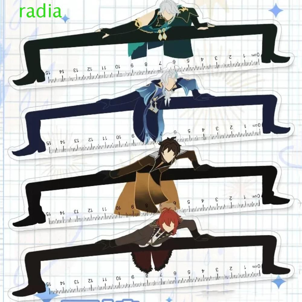 RADIANTZAP Genshin Impact ไม้บรรทัด, Alhaitham Zhongli Genshin Impact ไม้บรรทัดตรง, เครื่องมือสํารวจ