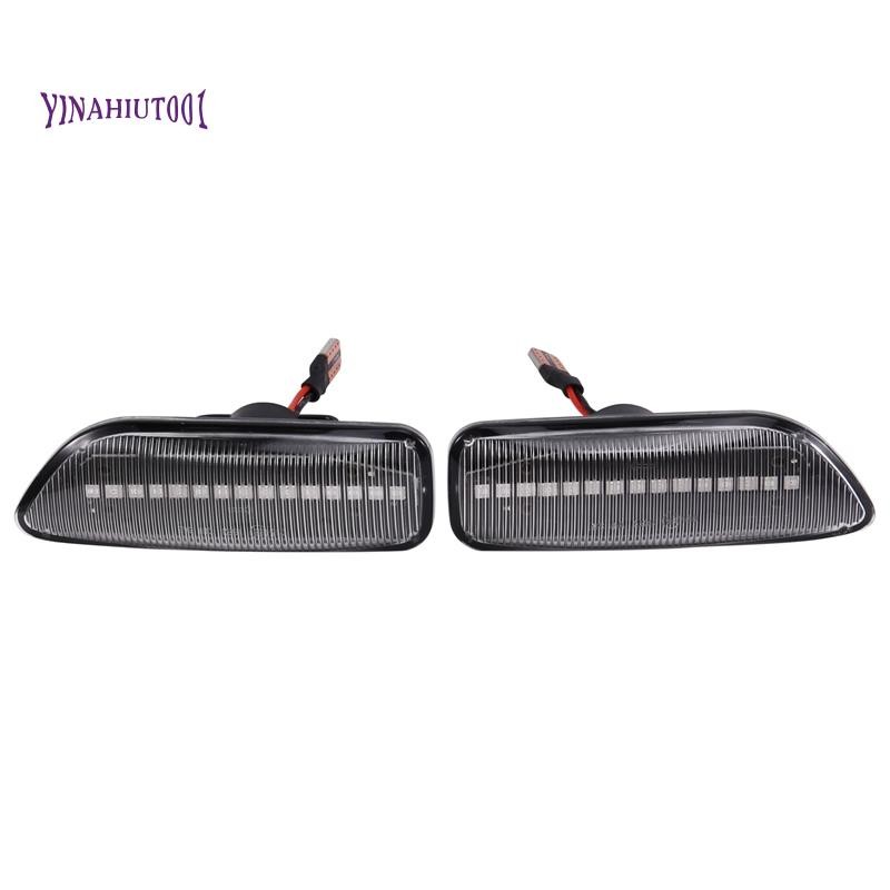 Yinahiut001สําหรับS80 XC90 XC70 V70 S60 2001-2009 2xไฟเลี้ยวLEDด้านข้างMarker Light–Flowingแบบไดนามิ