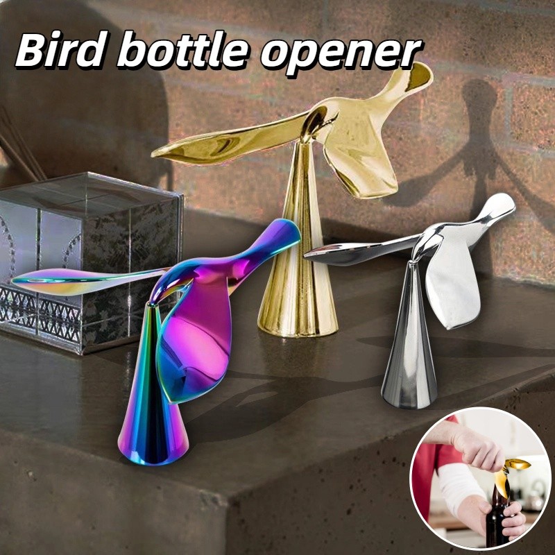 [ผู้ขายท้องถิ่น] 2PCS ใหม่ Creative หมุน Balancing Tumbler BIRD ที่เปิดขวด Flying Bird ที่เปิดขวดโลหะผสมเบียร์สําหรับบาร์ครัวบ้านงานปาร์ตี้ Gadgets