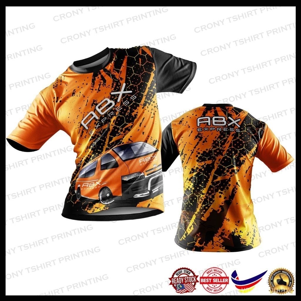เสื้อยืดระเหิดabx Express, เสื้อยืดabx Express, baju abx Express, พลัสไซส์, แขนสั้น, แขนยาว, colar