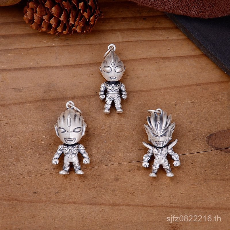Cyro Ultraman DIY Diga เงินแท้ฟรี Orb อุปกรณ์เสริมเด็กขายส่งสร้อยข้อมือ 3D จี้เงิน S999 Hard N8CG