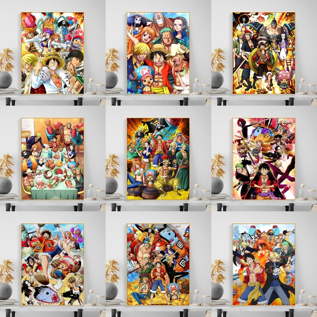 [JC] One Piece สมาชิกทั้งหมด, 0 พื้นฐาน DIY ภาพวาดสีน้ํามันดิจิตอล, DIY ระบายสีตามตัวเลข,ตกแต่งบ้าน,สีอะคริลิค,ภาพวาดผ้าใบ,ภาพวาดมือ,ของขวัญพิเศษสําหรับเด็ก